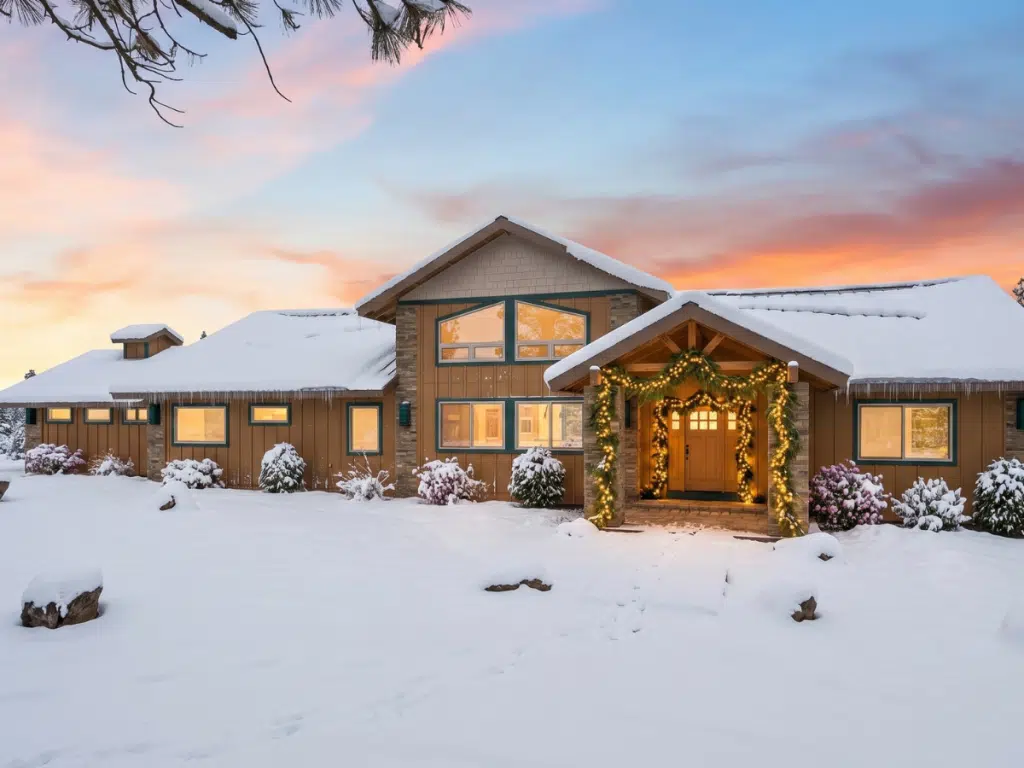 Luxury rental cabin in the snow
